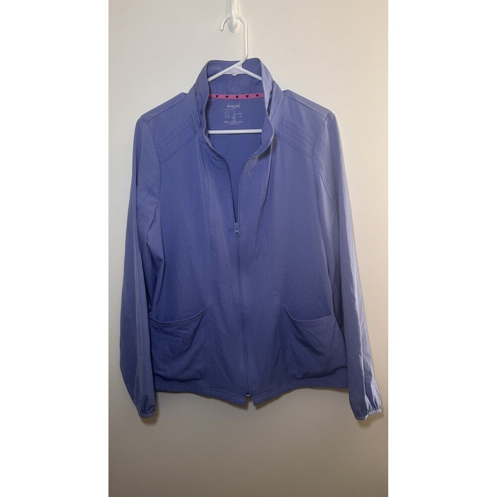 Women's HeartSoul Blue Scrub Jacket "Break On Through" Full Zip Size Large